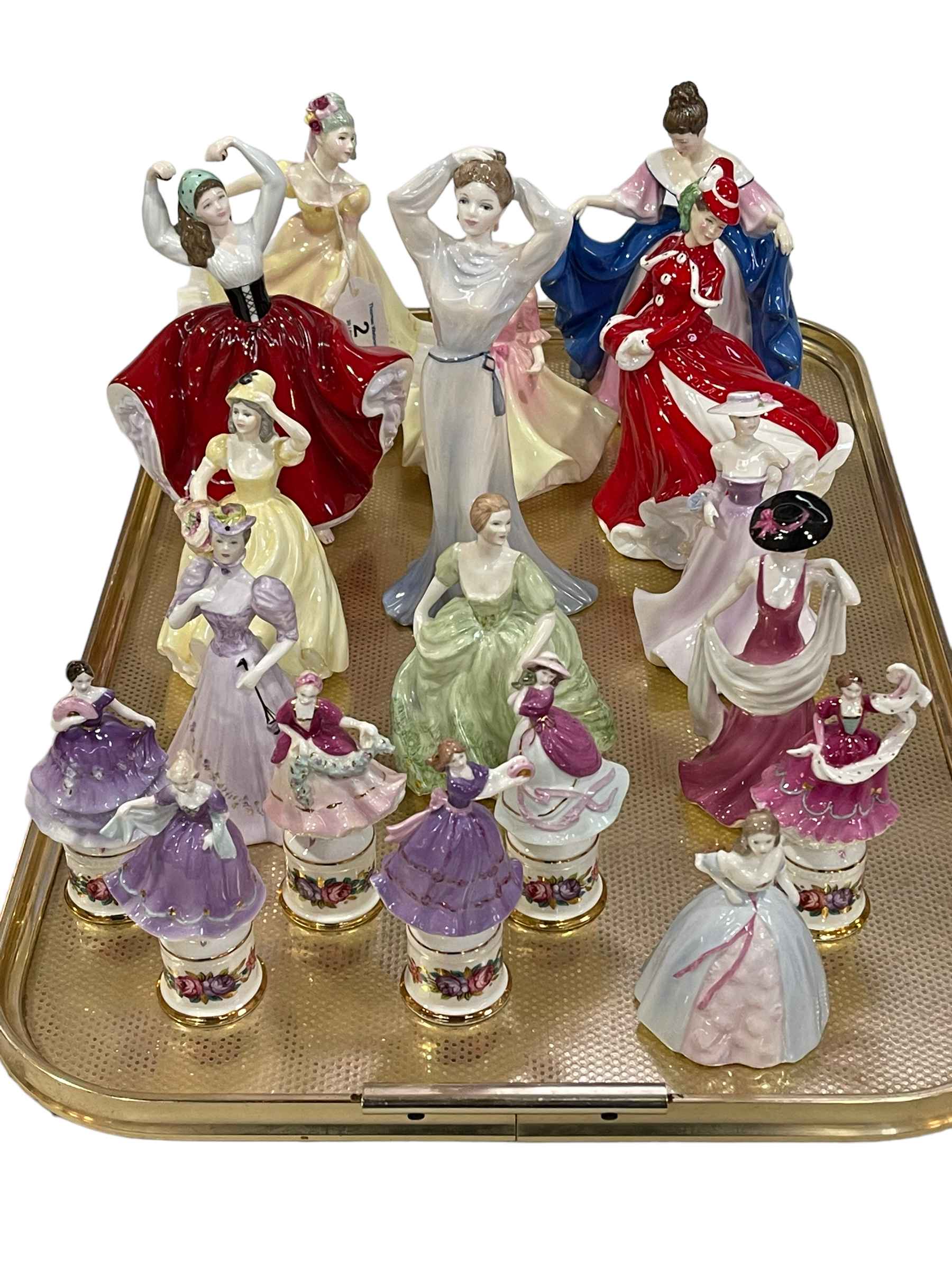 Collection of Coalport and Royal Doulton ladies including Sara, Yasmin, Ninette, etc.