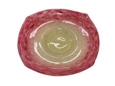 Schneider signed art glass dish, 21cm diameter.