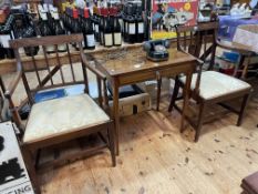 19th Century mahogany and line inlaid single drawer side table, 74cm by 72cm by 45cm,