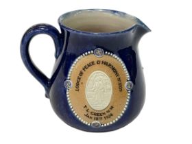 Royal Doulton Masonic jug, 12cm high.