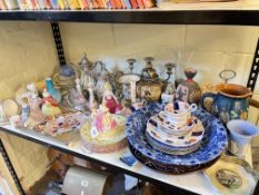 Collection of early porcelain, Lladro, Royal Doulton lady figurines, Noritake, etc.