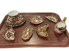 Collection of Royal Crown Derby Imari including milk jug, trio small dishes etc.