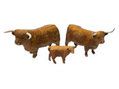 Beswick Highland Cow, Bull and Calf (3).