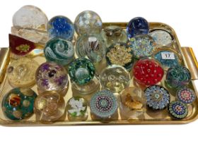Collection of paperweights including Pierefort, etc.