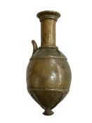 Ghanaian Ashanti bronze 19th Century gold powder flask, 11cm.