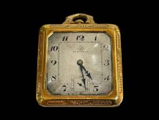 1920's Election 18 carat gold keyless watch with sixteen jewel movement and the case engraved with