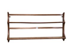 Ercol two tier open wall rack, 50cm by 97cm.