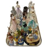 Collection of Royal Doulton and Royal Worcester lady figurines, Royal Doulton Bunnykins,