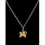9 carat gold dragon pendant with 9 carat gold link neck chain.