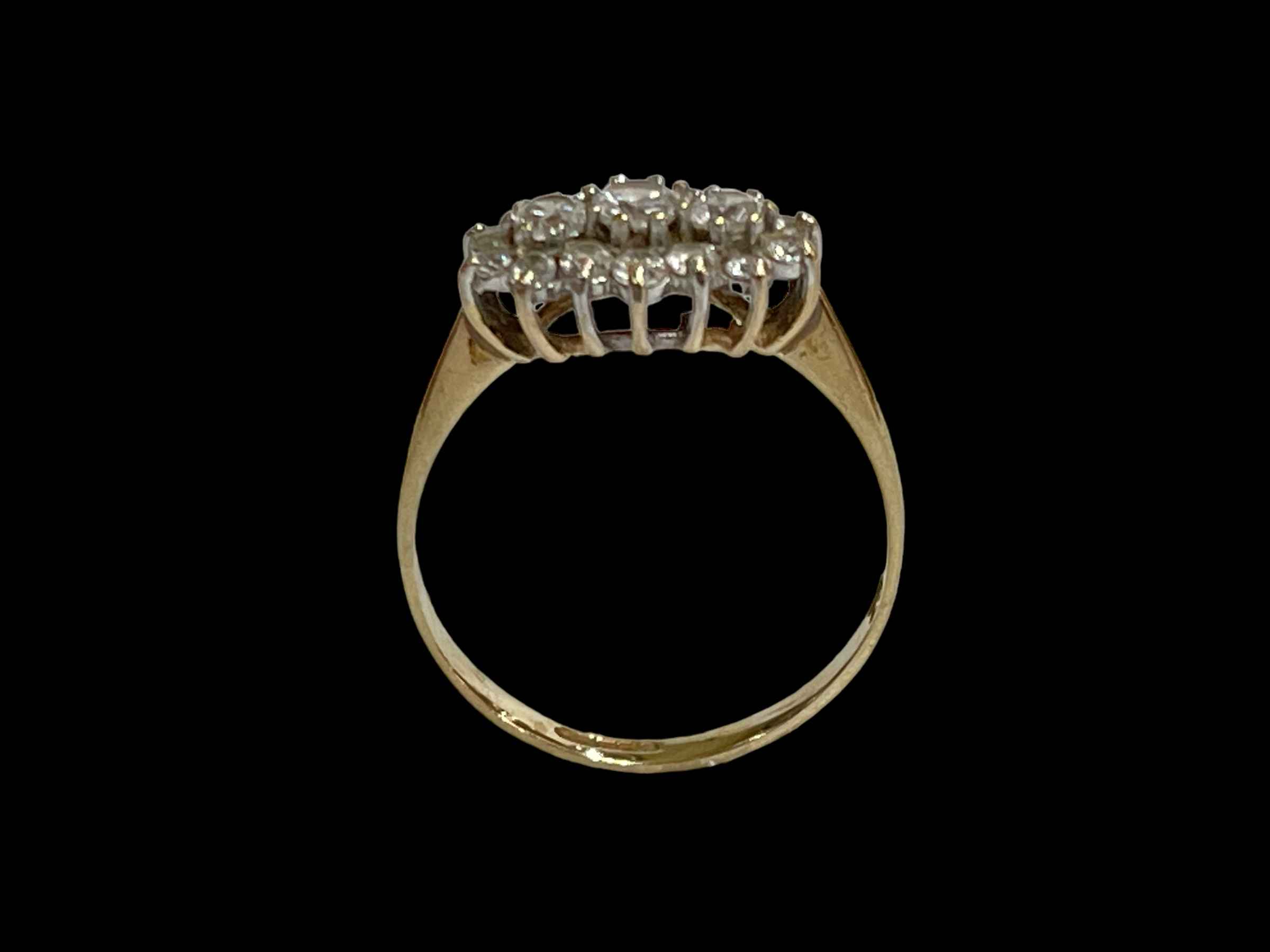 9 carat yellow gold and white stone dress ring, size Q. - Image 2 of 2