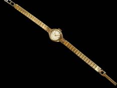 9 carat yellow gold ladies Le Cheminant wristwatch.