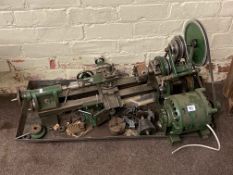 Two vintage lathes and parts.