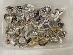 Box of souvenir spoons.