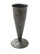 Liberty pewter tapered vase no 0321, 15cm high.