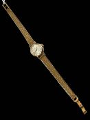 9 carat gold ladies Garrard bracelet wristwatch.