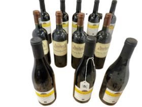 Twelve bottles of red wine including Chateau Beaumont Haut-Medoc 2012,
