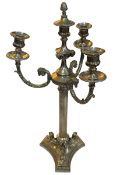 Silver plated candelabra centrepiece, 68cm.