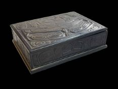 Canadian Haida carved box marked Boma on the inside of the lid.