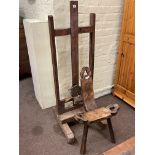 Vintage telescopic easel and Continental sewing chair (2).