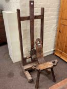 Vintage telescopic easel and Continental sewing chair (2).