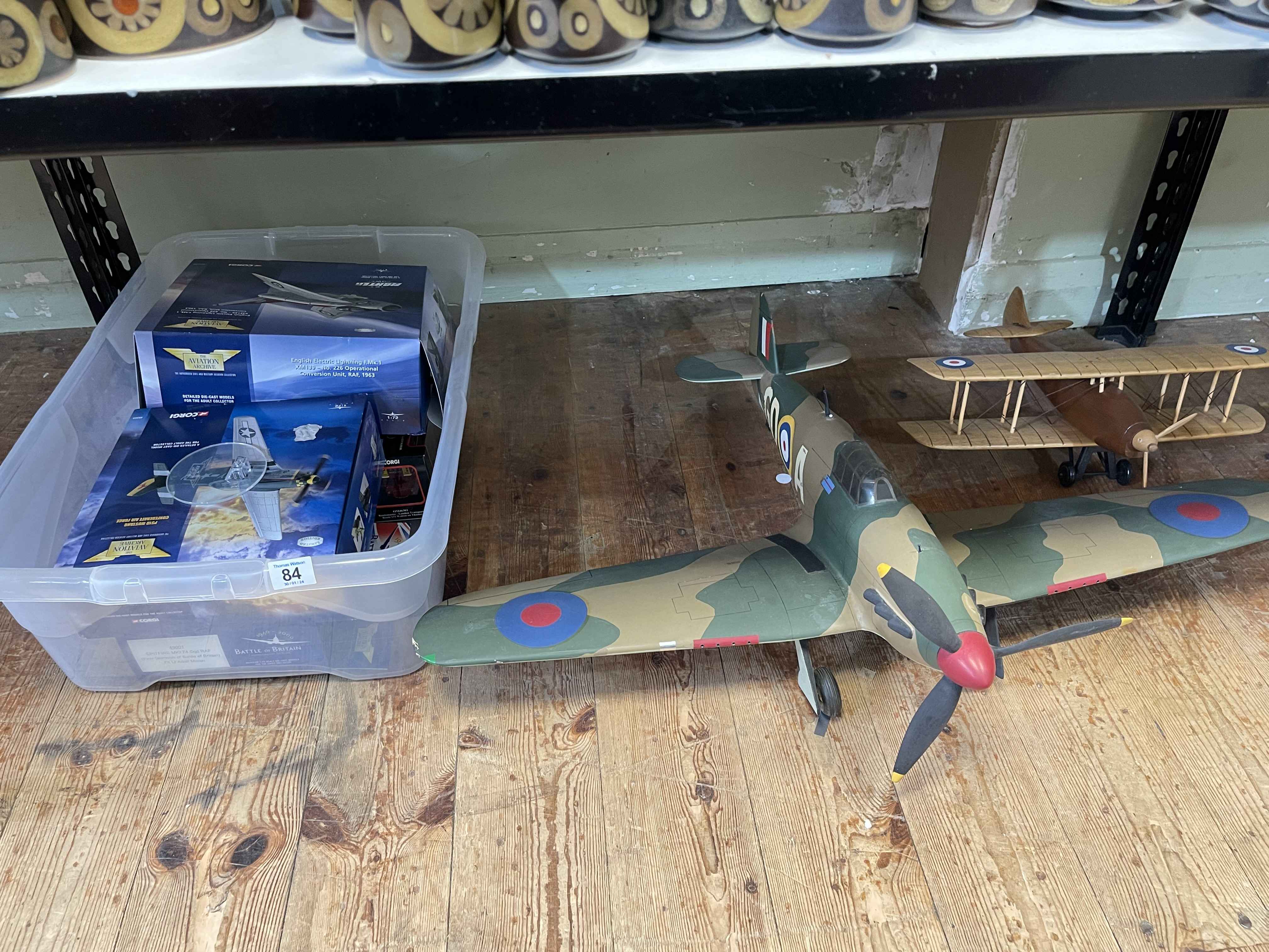 Collection of aviation and bus interest including two model planes, Diecast Corgi,