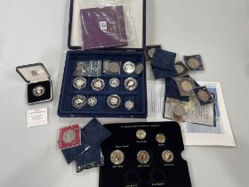 Collection of silver proof (1995 UK Two Pound coin by Royal Mint, 1995 Guernsey £5,
