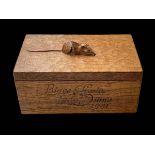 Robert Thompson of Kilburn 'Mouseman' trinket box inscribed Prince Charles Lady Diana 1981,