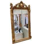 Rectangular gilt framed bevelled wall mirror,