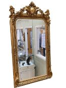 Rectangular gilt framed bevelled wall mirror,