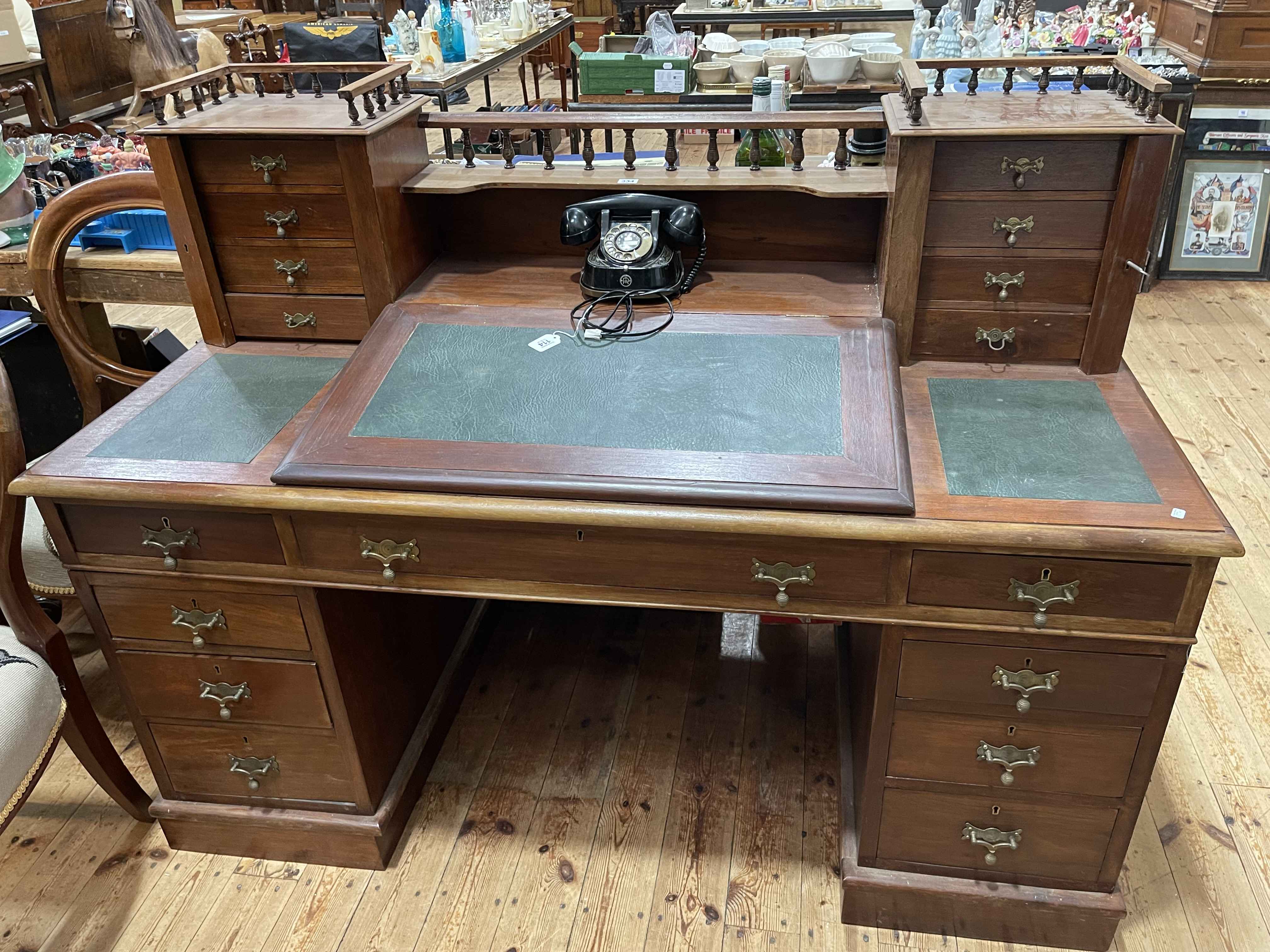 Victorian pedestal desk,