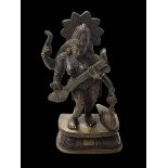 Indian bronze Hindu Goddess, 21cm.
