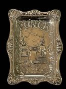 Victorian silver novelty 'Punch' pin tray, Birmingham 1896, 7.5cm by 10.5cm.