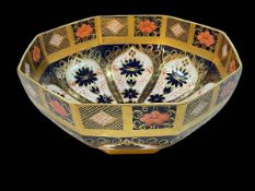 Royal Crown Derby Imari large octagonal bowl, printed mark and no. 1128, 29cm diameter.