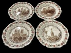 Four Wedgwood LNER Cathedral series dessert plates.