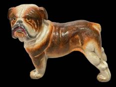 Painted cast metal bull terrier.