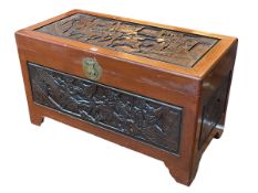 Carved camphorwood trunk, 59cm by 104cm by 52cm.
