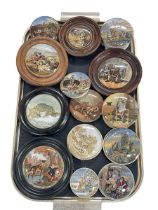 Collection of various pot lids including The Snow Drift, The Times, Dr Johnson, The Enthusiast,