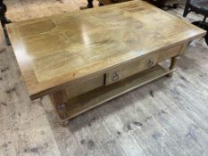 Barker & Stonehouse Flagstone large low two drawer centre table with undershelf,