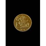 Victorian gold sovereign, 1893.