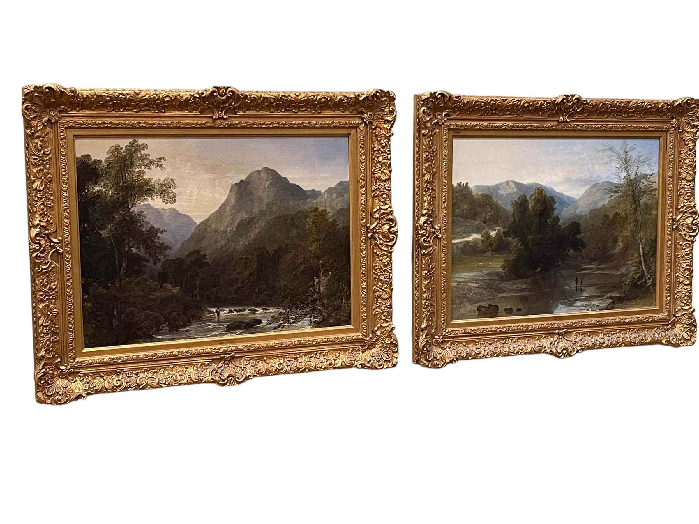 James Poole (British 1804-1886), Ashopton, Derbyshire and Borrowdale, pair of oils on canvas,