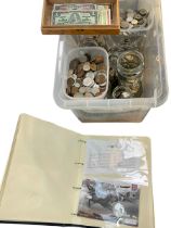 Worldwide coins, banknotes, including some pre 1947 silver, History of the RAF coin covers in album,