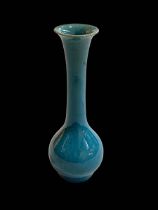Chinese blue glazed bottle vase, 21.5cm.