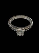 Diamond solitaire 18 carat white gold ring, approximately 0.