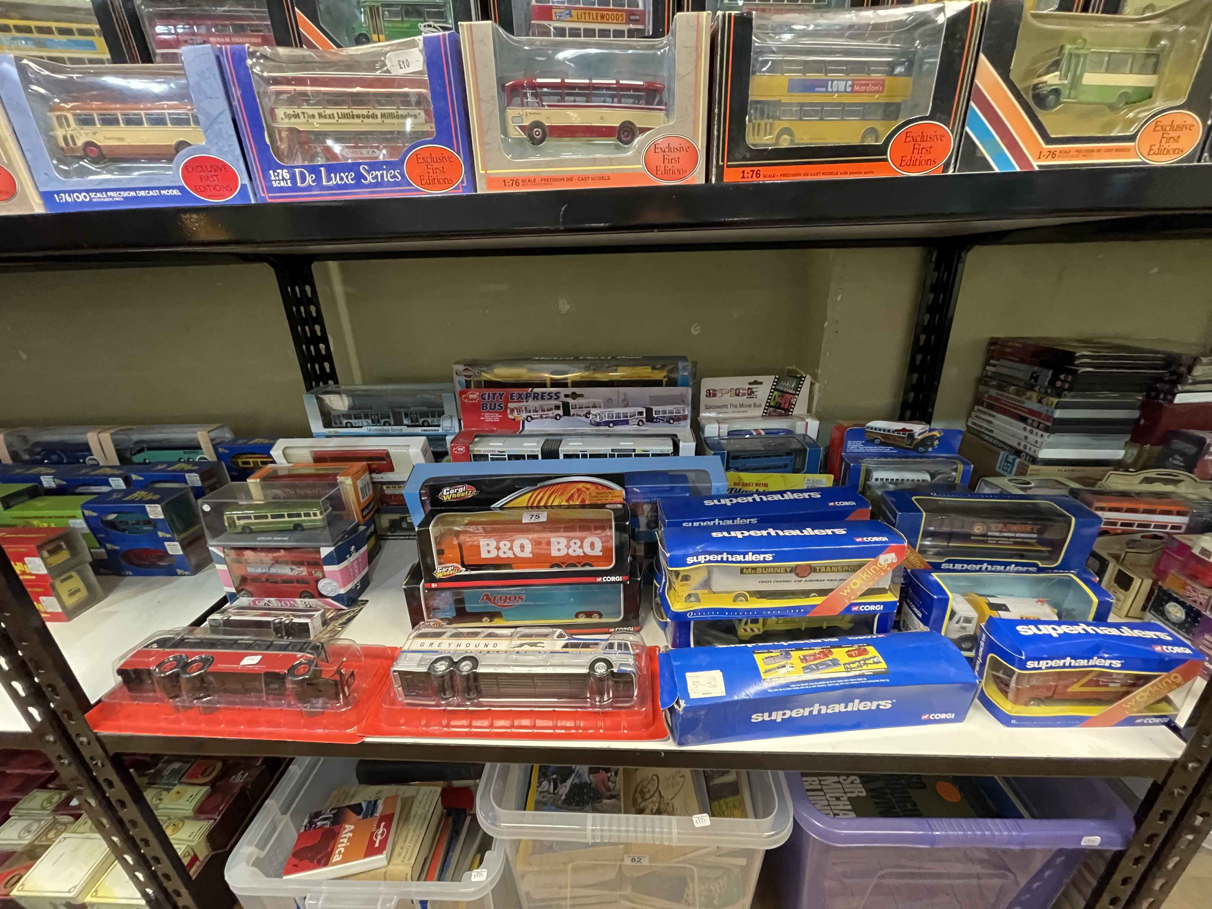 Over 40 boxed mostly 1:76 Diecast Omnibuses by Corgi, Dickie, Husky and others.
