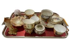 Tray lot of Royal Worcester and Locke Blush ware and posy holders (12).