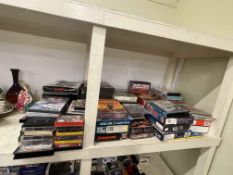 Collection of vintage cassette tapes, video games, etc.