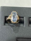 Aquamarine 14k gold ring, size J.