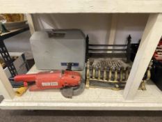 Two cased hammer drills, angle grinder, fenders, etc.