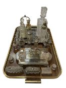 EP and silver including Mappin & Webb inkstand, toilet jars, cruet, tray, etc.