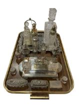 EP and silver including Mappin & Webb inkstand, toilet jars, cruet, tray, etc.